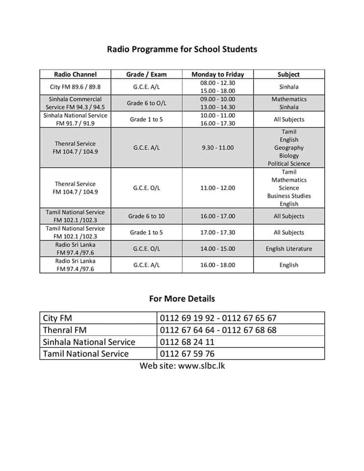 time table